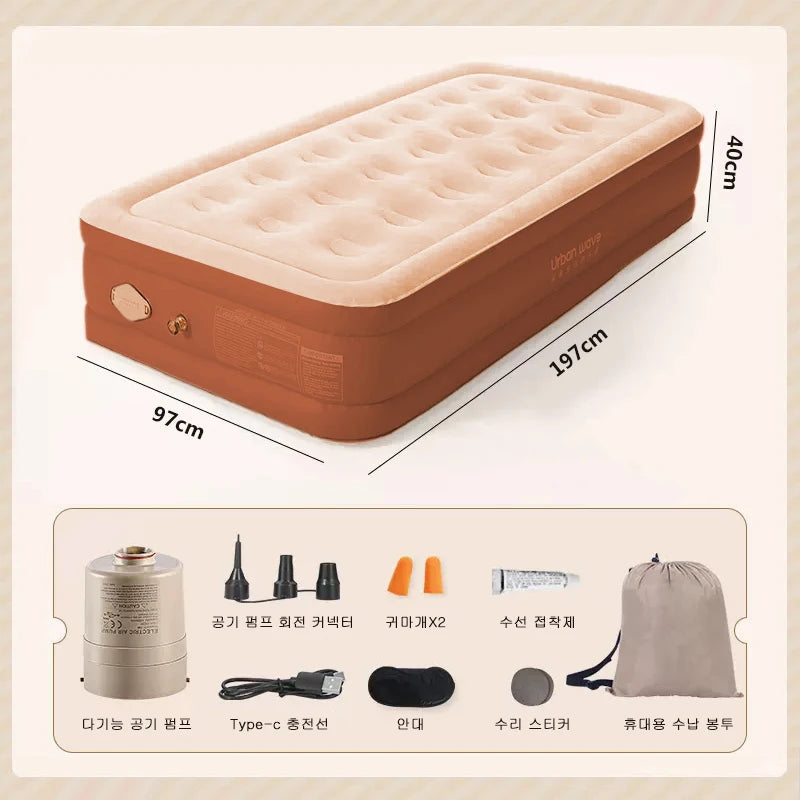 Air Mattress,Inflatable Airbed Luxury Self Inflation Deflation Twin Air Mattress with Electric Built-in Pump, Blow Up Guest Bed Aimak Store