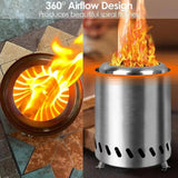 Outdoor Camping Smokeless Stove Portable Stainless Steel Burner Heater Mini Fire Stove Campfire Stove Pit Fire Basin Equipment Aimak Store