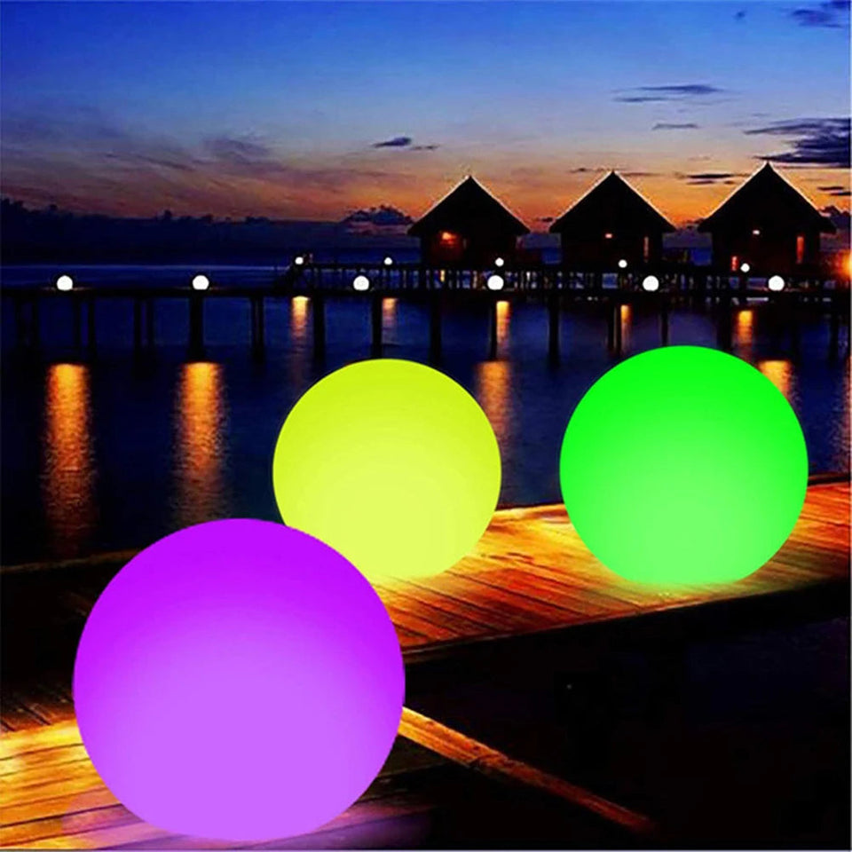 16 Colors Floating Pool Lights 40cm Large Inflatable Pool Beach Ball For Water Pool Party Outdoor Balloon LED Garden Ball Light Aimak Store