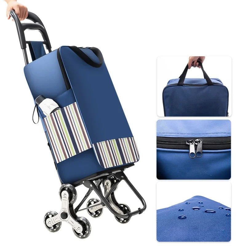 Light Grocery Shopping Trolley Household Climbing Stairs Folding Trailer Outdoor Travel Hand Pull Shopping Cart Aimak Store