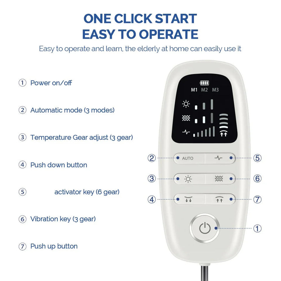 Ergonomic Electric Lumbar Traction Massager Adjustable Vibration Waist Spine Support Back Massage Machine Inflatable Stretcher Aimak Store