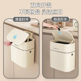 Household plastic flip-top wall-mounted trash can kitchen bathroom bathroom gap wall-mounted storage simple trash can Aimak Store