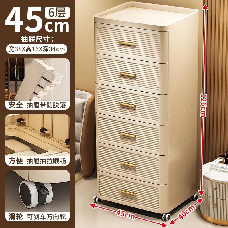 Modern Minimalist Nightstand with Drawers|Faux Wood Bedside Storage Cabinet Movable Bedroom Organizer Space-Saving HomeFurniture Aimak Store