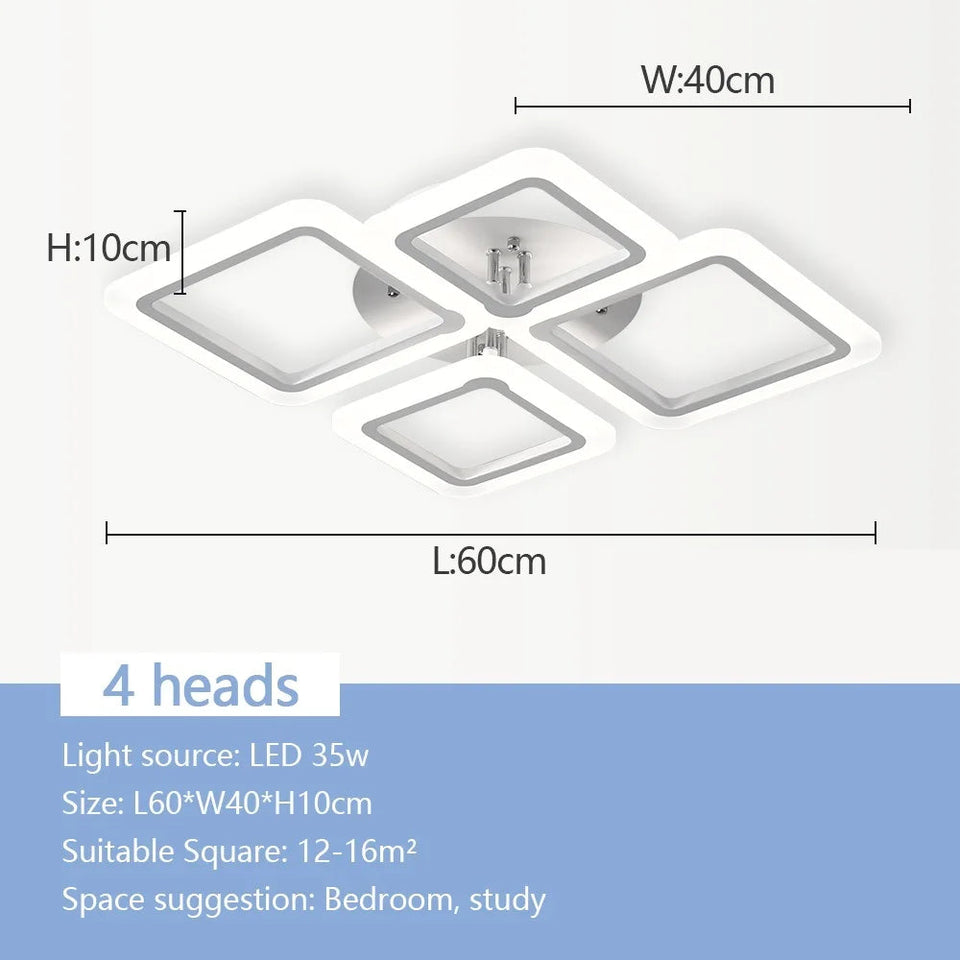 Nordic Pendant Light Ceiling Lamp Modern square LED Chandelier Suitable for Bedrooms Living Rooms Kitchen Dining Lighting Decor Aimak Store