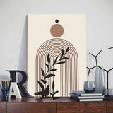 Framed Abstract Beige Bohemian Sun Leaf Poster Nordic Geometric Lines Canvas Painting Living Room Wall Art Home Decoration Mural Aimak Store