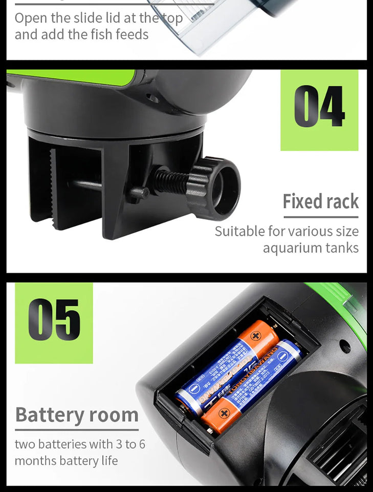 Automatic fish tank feeder intelligent timing automatic feeder aquarium goldfish feeder large capacity fish aquarium feeder Aimak Store