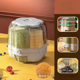 Kitchen Storage Container Large Food Storage Container 360° Rotating Rice Barrels Sealed Cereal Dispenser Rice Tank Grain Box Aimak Store
