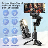 Q18 Desktop Following the shooting Mode Gimbal Stabilizer Selfie Stick Tripod with Fill Light for iPhone Cell Phone Smartphone Aimak Store