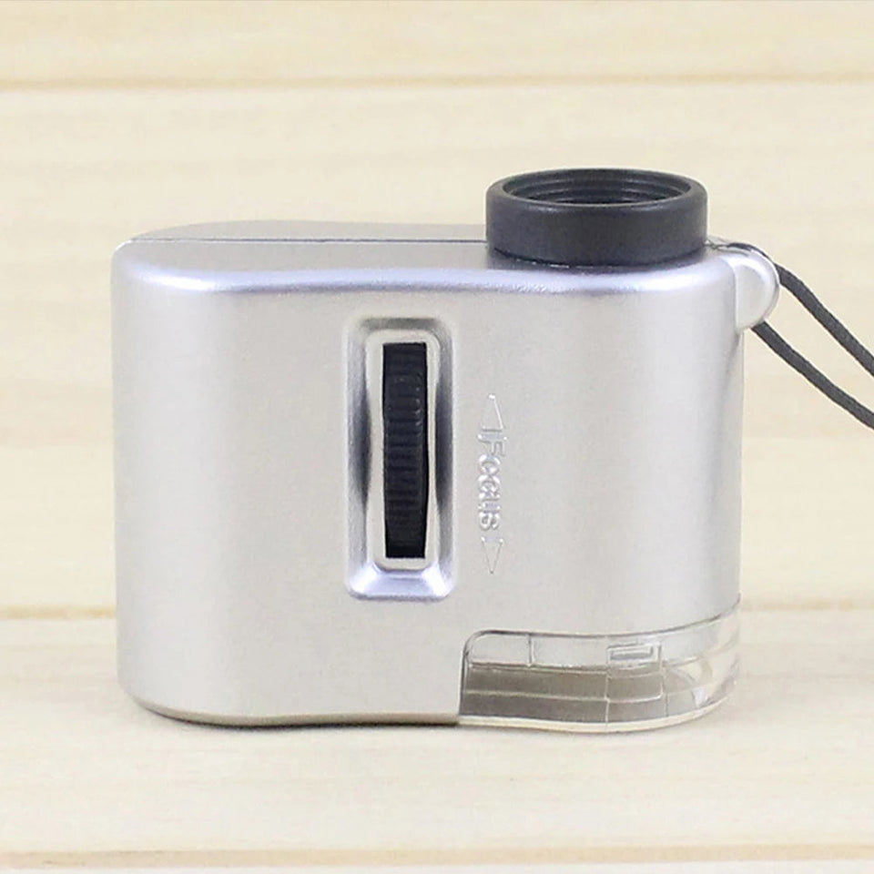 Portable 60X Handheld Magnifying Glass Mini Pocket Microscope Loupe Currency Detector Jeweler Magnifier With LED Light Aimak Store