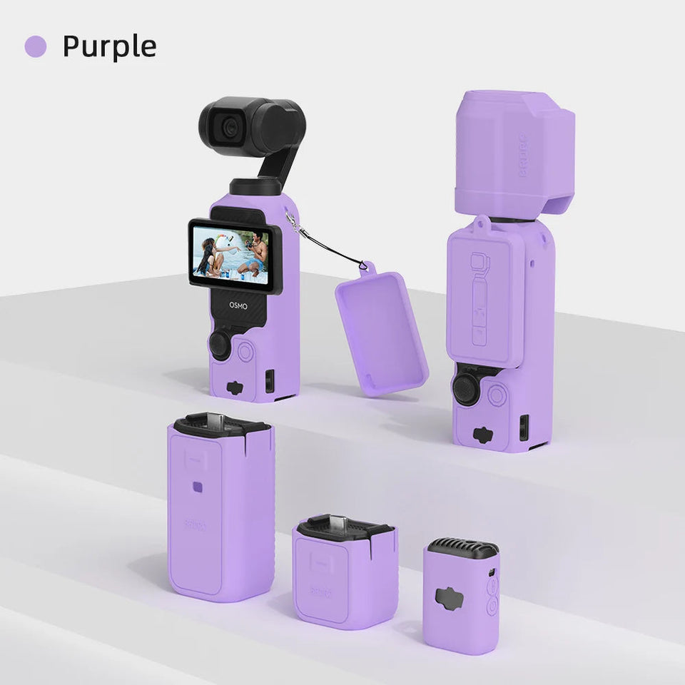 Case for DJI OSMO Pocket 3 Silicone Protective Cover Anti-Scratch Lens Cap Protector for Pocket3 Case Camera Shell Accessories Aimak Store