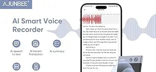 AI powered Voice Recorder  Summarize Instant Translation by ChatGPT  68 Languages,64GB Audio Recorder Magnetic for mobile phone Aimak Store