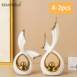 KEMORELA 1/2PCS Home Decoration Luxury Statues Simple Style Holiday Decorations TV Cabinet Wine Cabinet Office Desk Accessories Aimak Store
