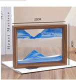 3D Sandscape Moving Sand Art Picture Wooden Frame Quicksand Liquid Hourglass Craft Flowing Sand Painting Office Home Decor Gifts Aimak Store