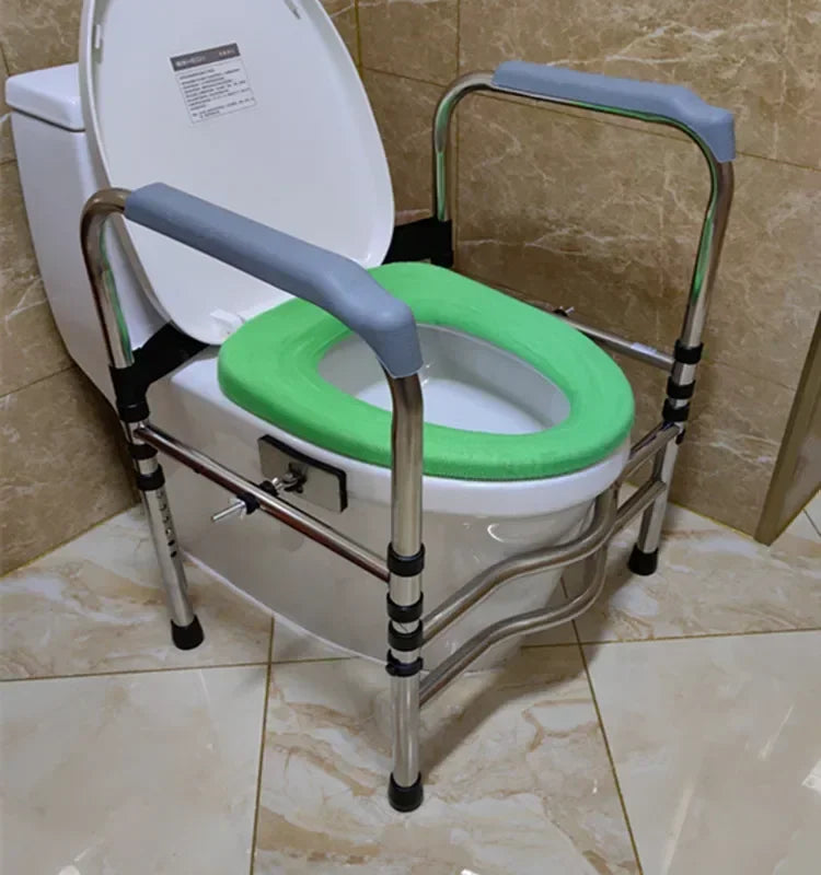 Non Slip Bathroom Armrest Easy To Install Toilet Chair Stainless Steel Lavatory Support Frame Foldable Safety Shower Seat