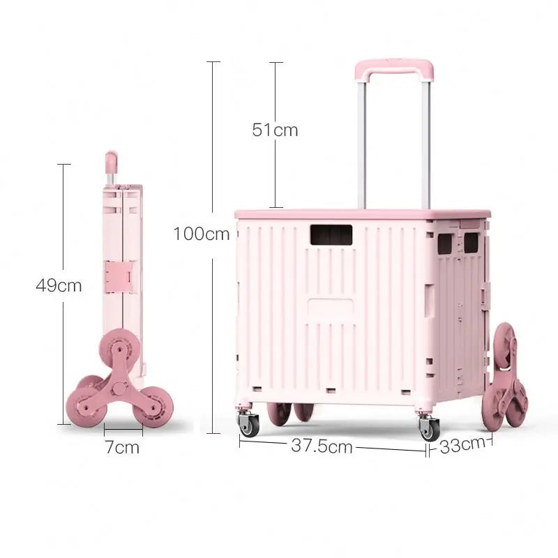 Climb Stair Trolley Cart Folding Grocery Shopping Cart Portable Folding Shopping Cart Aimak Store