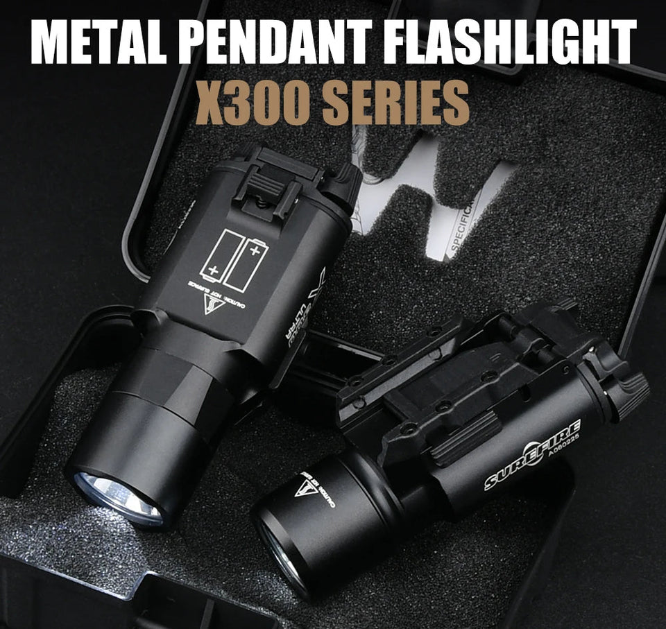WADSN Tactical Airsoft Surefir SF X300 X300U Ultra Metal Pistol Gun Strobe LED Light Fit 20mm Rail Hanging Hunting Flashlight Aimak Store