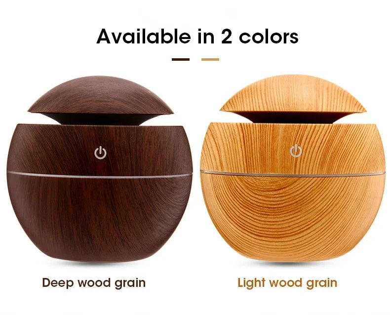 Mini Imitation Wood Sonic Humidifier USB Aromatherapy Essential Oil Diffuser Home Air Humidifier Desktop Woodgrain Humidifier Aimak Store