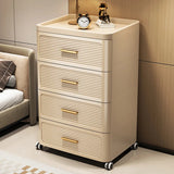 Modern Minimalist Nightstand with Drawers|Faux Wood Bedside Storage Cabinet Movable Bedroom Organizer Space-Saving HomeFurniture Aimak Store