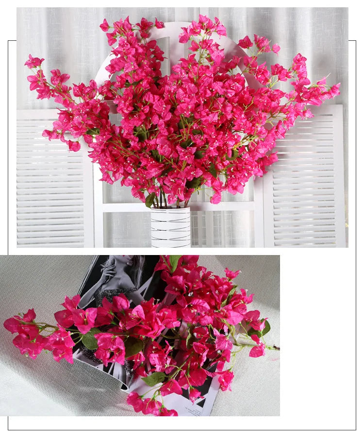 Bougainvillea Artificial Flower Silk Fake Flower Wedding Home Decor Garden Engineering Landscaping Plants Garland Flower Wall Aimak Store