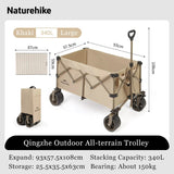 Naturehike Big Wheels Heavy Duty Folding Cart Outdoor Large Capacity Wagon Cart Beach Wagon For Sand Pull Trolley Camping Cart Aimak Store