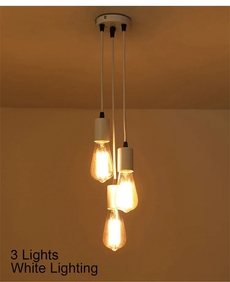 Linear Pendant Lights E27 Simple Black/white/silver 90-260v Bar Cafe Indoor Lighting Fixtures Decoration Hanging Lamp Restaurant Aimak Store