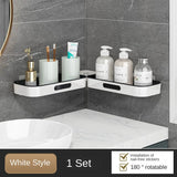 Punch-free Bathroom Shelf Wall-mounted Rotatable Rack  Corner Shower for Shampoo Makeup Organizer Bathroom Accessories Aimak Store