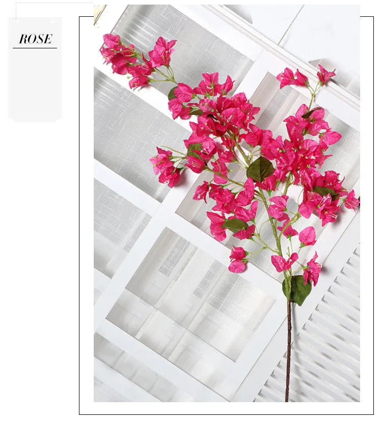 Bougainvillea Artificial Flower Silk Fake Flower Wedding Home Decor Garden Engineering Landscaping Plants Garland Flower Wall Aimak Store