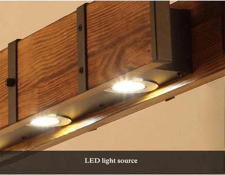 Old Style American Vintage Attic Wooden Pendent Lamp Dining Room Bar Table Clothing Store Industrial Pendant Lamp Led Lighting Aimak Store