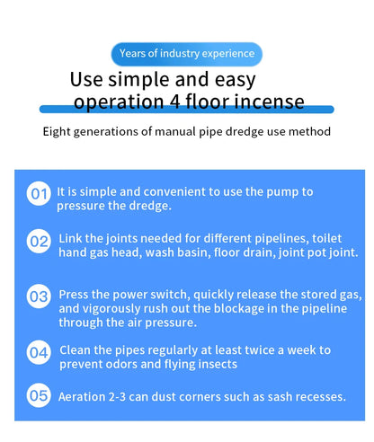 Stainless Steel Toilet Pipe Dredger Pneumatic Household High-pressure Dredging Tool Set Thickened Wall Cylinder Sturdy And Safe