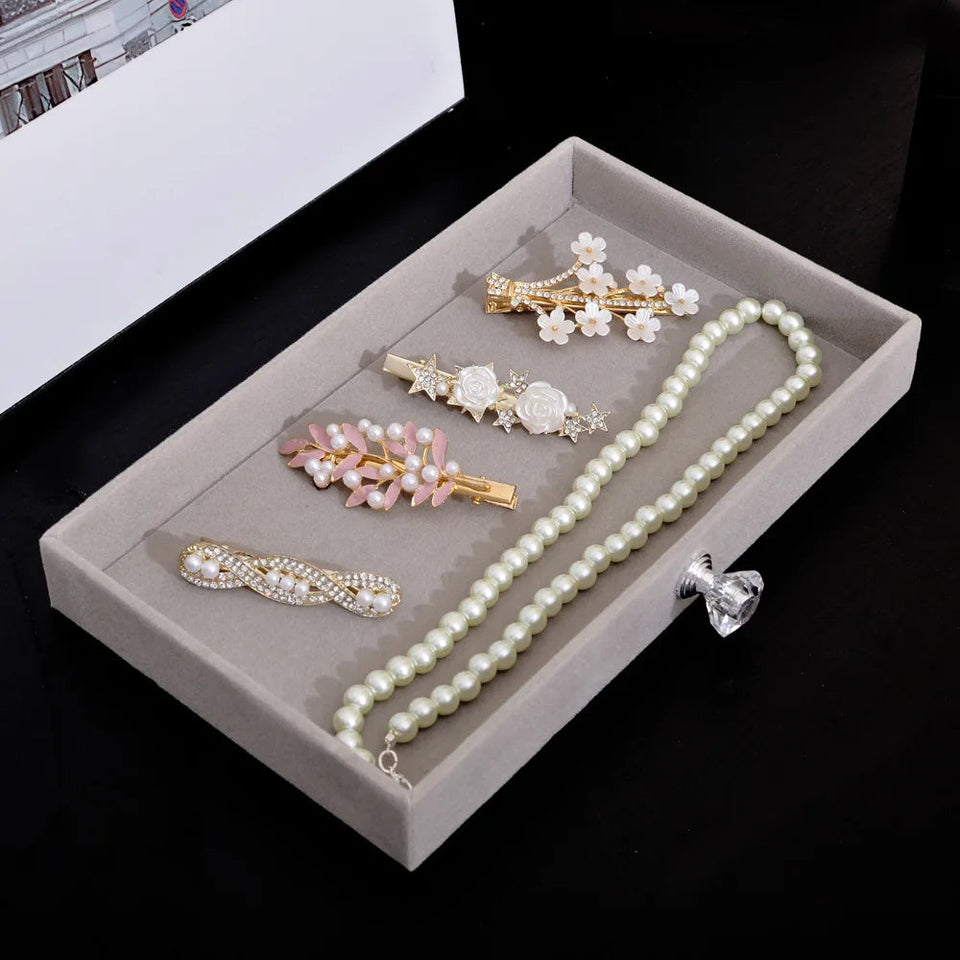 Acrylic Velvet Jewelry Organizer with 3 Drawers Stackable Display Storage Earrings Necklace Bracelets Box Holder Case for Women Aimak Store