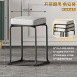 Simple and Luxurious Stackable Square Stool Enlarged and Thickened Round Stool Dirt Resistant Technology Cloth Stool Aimak Store