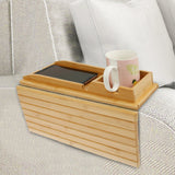 Couch Cup Holder Bamboo Wood Sofa Armrest Tray Foldable Sofa Cup Holder Anti-Slip Couch Arm Cup Holder Sofa Side Storage Tray Aimak Store