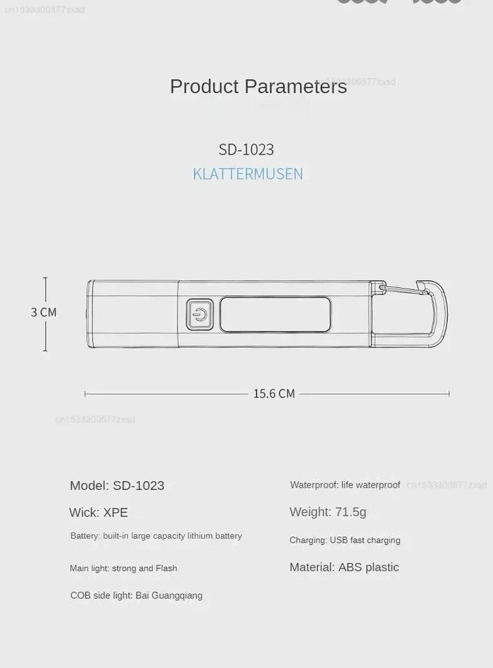 Xiaomi  flashlight Outdoor Flashlight Portable Strong Light Variable Focus with Floodlight Side Lights Long Range Rechargeable Flashlight Aimak Store