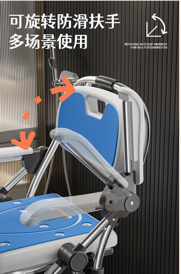 Bathroom Chair for Elderly with Backres Folding Shower Seat for Safety Non-Slip Locking Ideal for Senior Citizen Pregnant Women Aimak Store