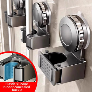 No Need To Drill Suction Cup Wall-mounted Suction Cup Mop Clip, Bathroom Mop Storage Rack, Bathroom Household Strong Mop Hook Aimak Store