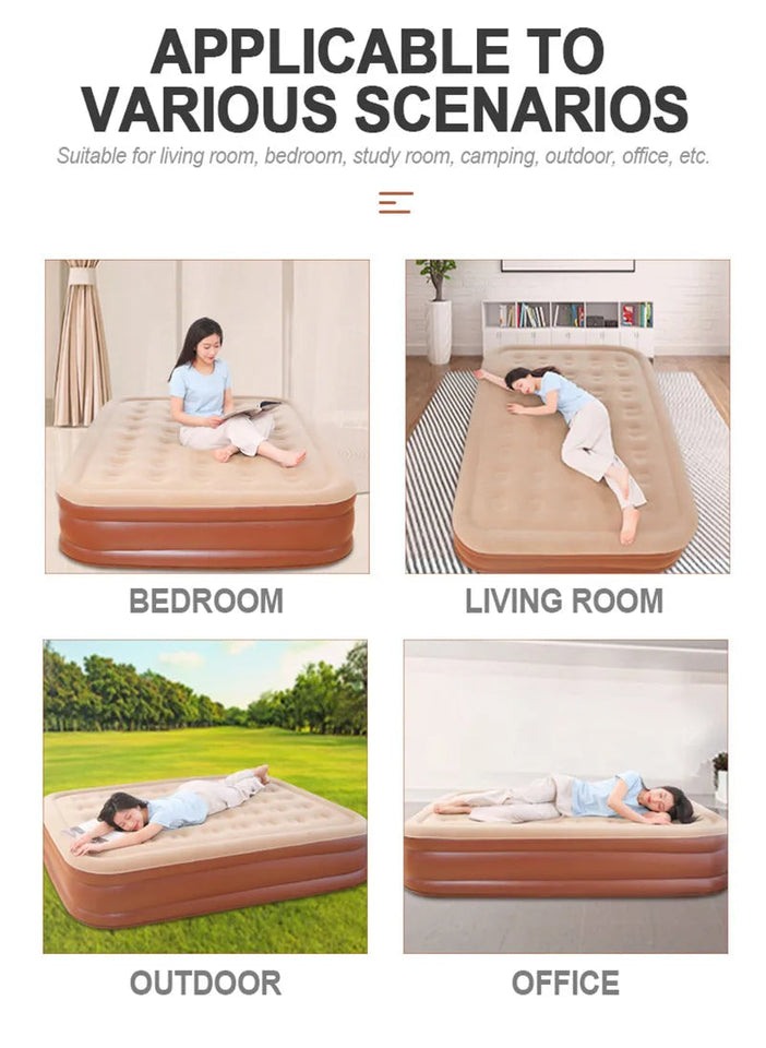 Air Mattress,Inflatable Airbed Luxury Self Inflation Deflation Twin Air Mattress with Electric Built-in Pump, Blow Up Guest Bed Aimak Store