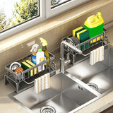 Kitchen Sink Drain Rack Organizer ABS Plastic Self-draining Sink Shelf Soap Sponge Holder Dishcloth Towel Rack filter basket Aimak Store