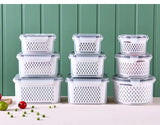 Multipurpose Refrigerator Storage Container with Drain Basket Crisper and Storage Box for Fruits Vegetables Aimak Store