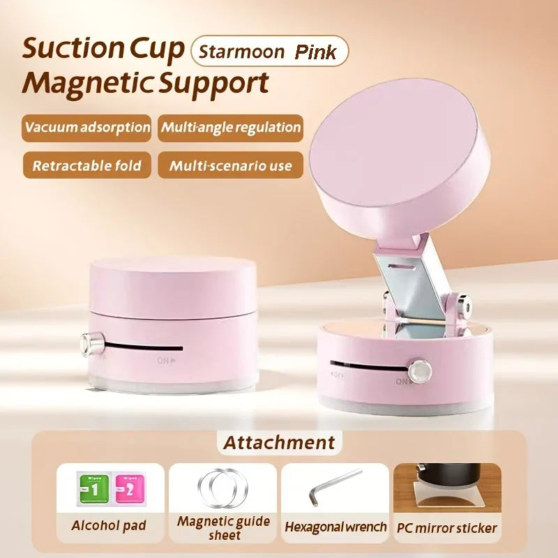 Car Mobile Brackets Double-sided Vacuum Magnetic Suction Bracket Mobile Phone Bracket Suction Cup  Folding Swivel desktop Stand Aimak Store