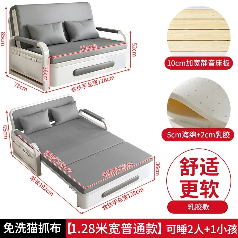 2025 New 1.2 Multi functional single double bed room sofa bed folding dual-use Internet new living room On Sale Aimak Store