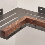 Bathroom Shelf Corner Space Aluminum Wood Bathroom Triangle Basket Shower Room Storage Rack Wall Mounted Aimak Store