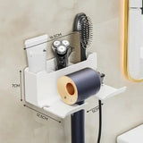 Hair Dryer Holder Wall Dryer Cradle Straightener Stand Hairdryer Organizer Box Toilet Blower Holder Shelf Bathroom Accessories Aimak Store