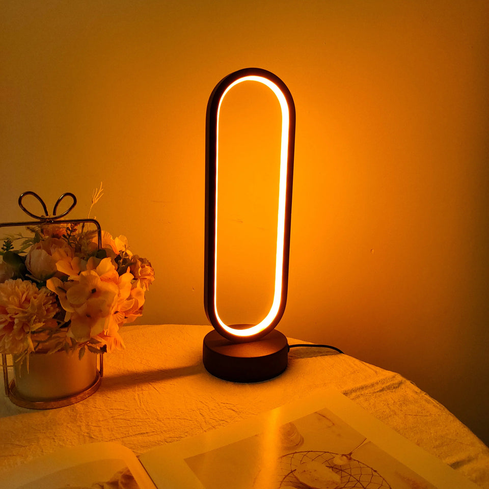 1PC Lamp bedroom Ring Lamp Living Room Three-color Dimming Bedside Lamp LED Night Light Aimak Store