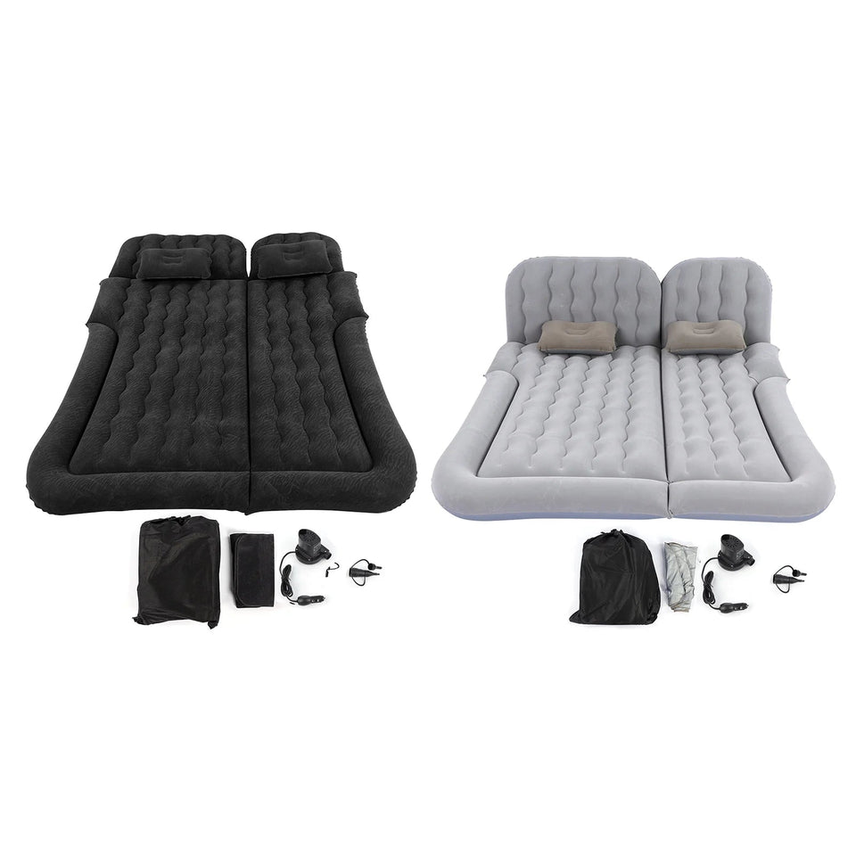 Car Inflatable Bed 2‑In‑1 Multifunction Inflatable Travel Mattress PVC Flocking Soft Sleeping Rest Cushion for Car SUV Aimak Store