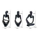 3pcs/set Abstract Thinker Statue Resin Sculpture Micro Thinker Figure European Office Home Decoration Accessories Aimak Store