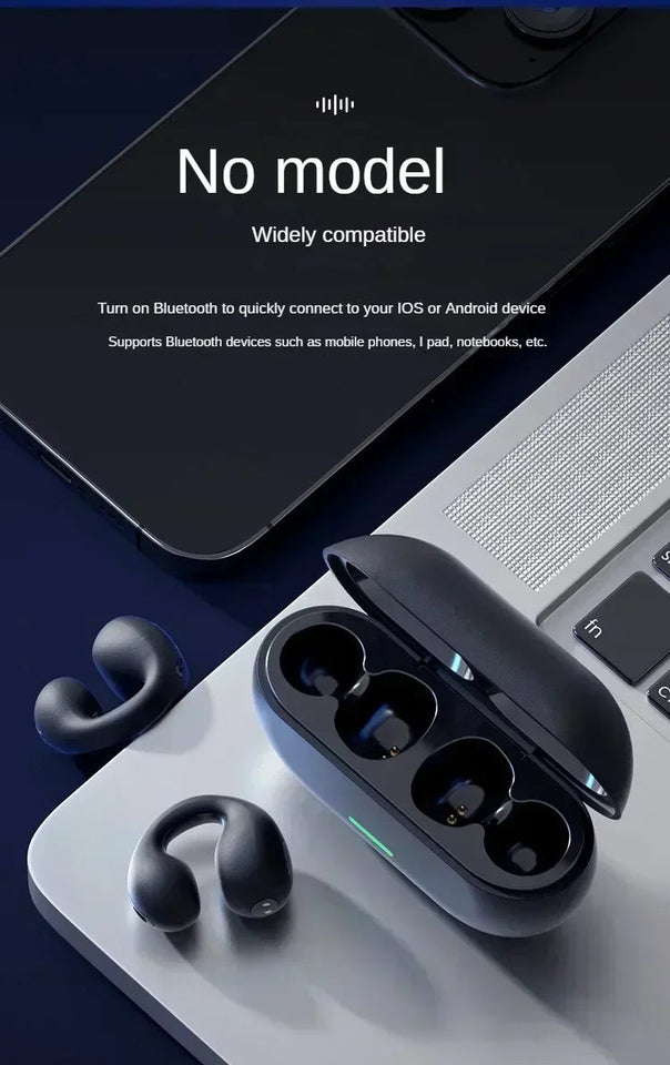 NEW Bluetooth 5.3 Wireless Bone Conduction Headphones T75 Clip Ear Music Noise Canceling Headset HD Call Sports Gaming Earphone Aimak Store