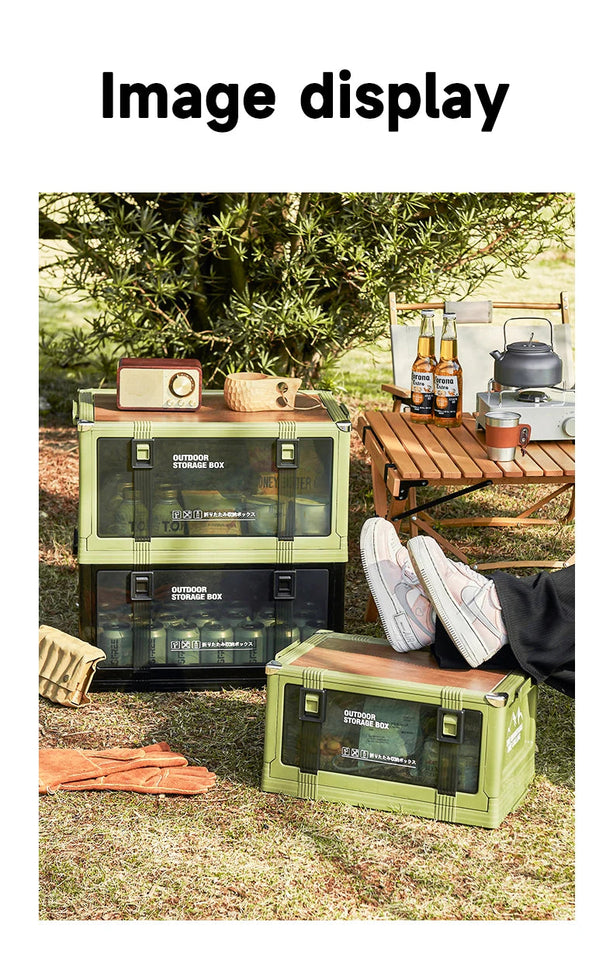 UFORU Outdoor camping storage box Car trunk organizer Car multilayer thickened with cover picnic storage folding box Aimak Store