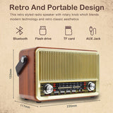 Portable Wooden Retro Bluetooth Speaker Radio FM / AM / SW  Card TF USB MP3 Music Player Aimak Store
