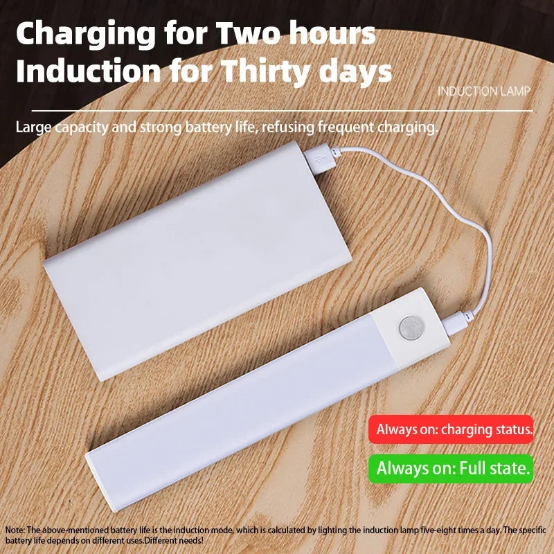 10/20/30/40/50CM Under Cabinet Led Light Sensor Movement Rechargeable Wireless Led Lamp Night Light Cupboard Bedroom Wardrobe Aimak Store