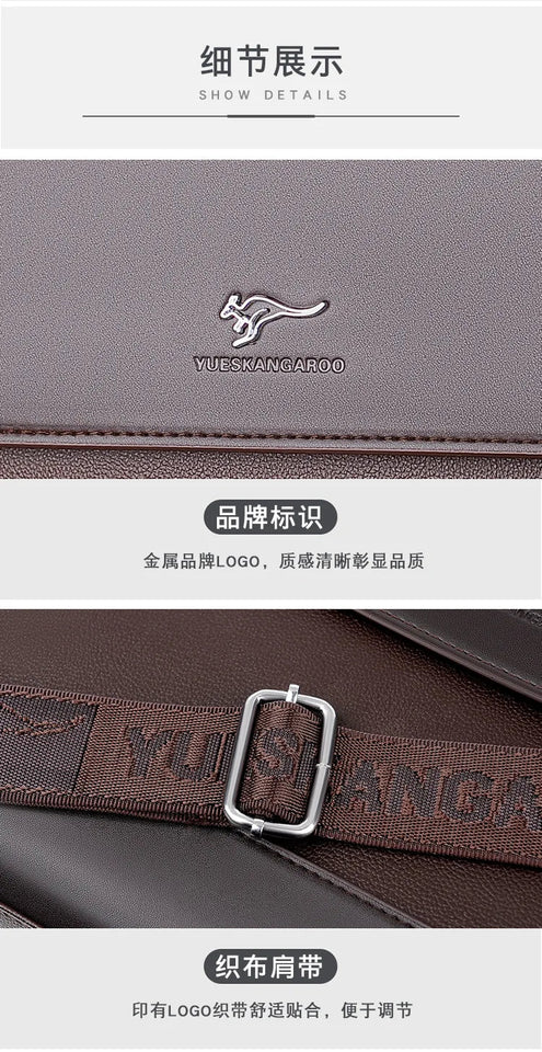 Square Side Crossbody Bag Document Leather Executives Briefcases for Men Designer Business Tote Bag Wallet Shoulder Handbag Aimak Store